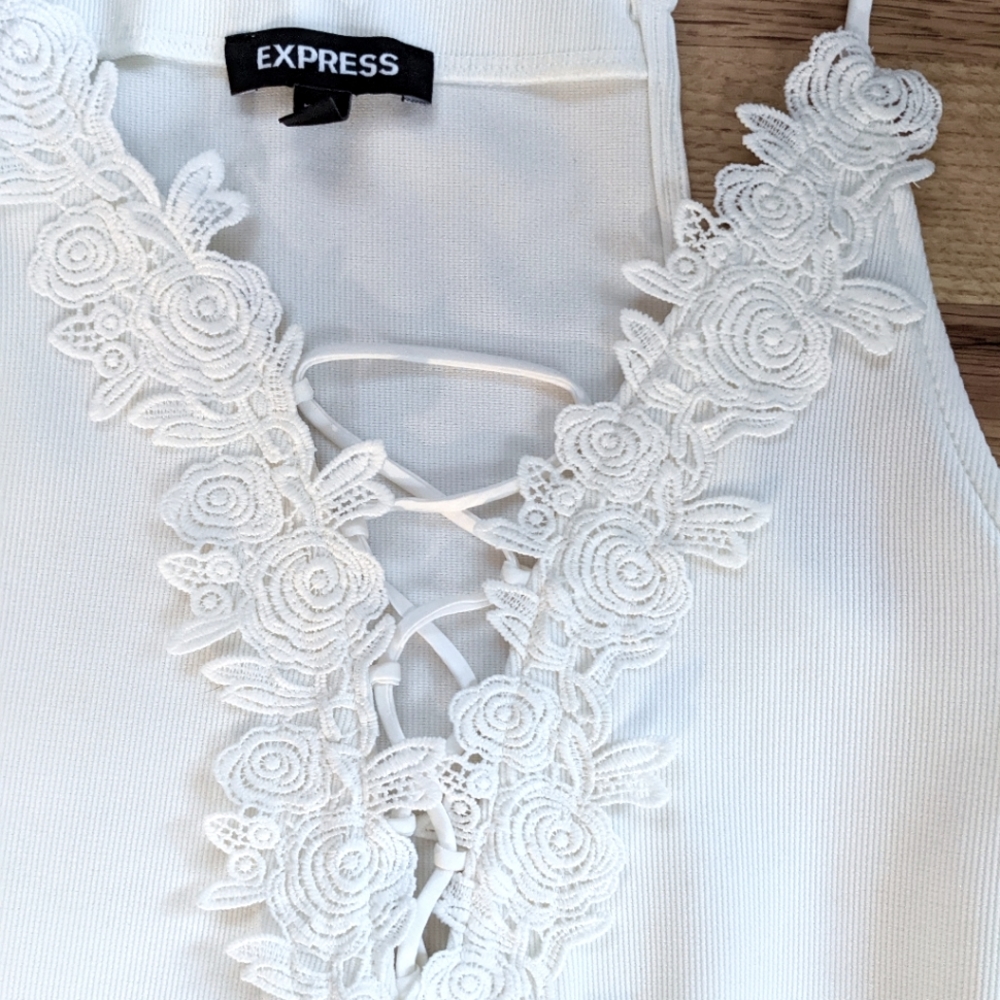 New Women's White Bodysuit by Express
